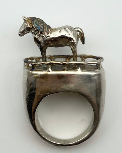 HORSE RESTS IN A GARDEN