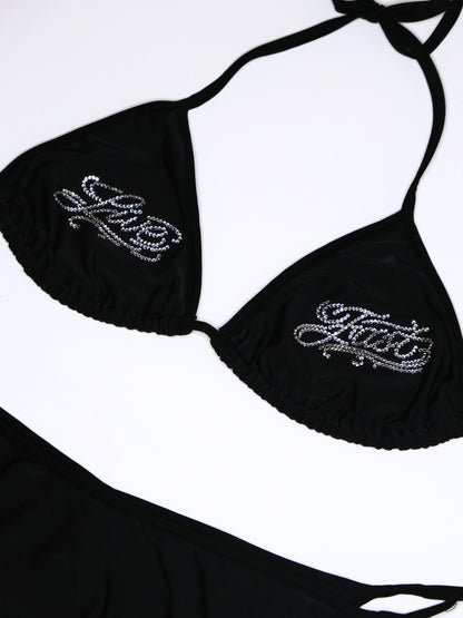LIVE FAST BLACK TRIANGLE BIKINI